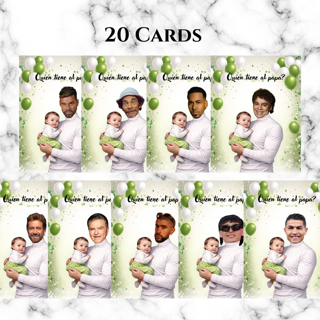 Baby Shower Game, Quien Tiene al Papa, Gender Reveal Activity, Gender Neutral Scratch Cards