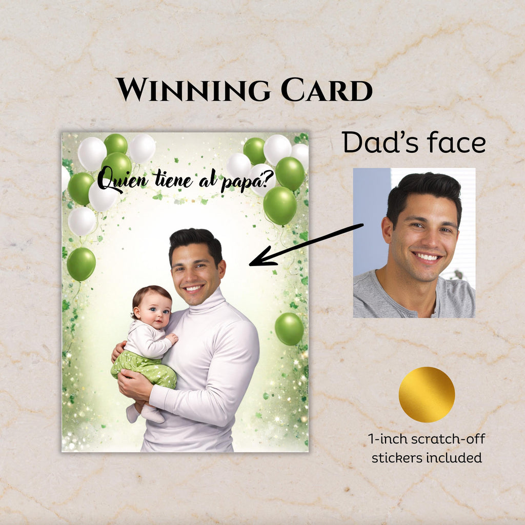 Baby Shower Game, Quien Tiene al Papa, Gender Reveal Activity, Gender Neutral Scratch Cards