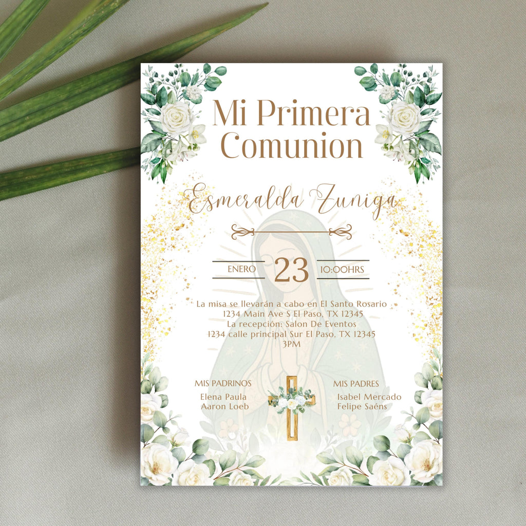 Virgen de Guadalupe Baptism/Communion Invitation (Editable Digital)