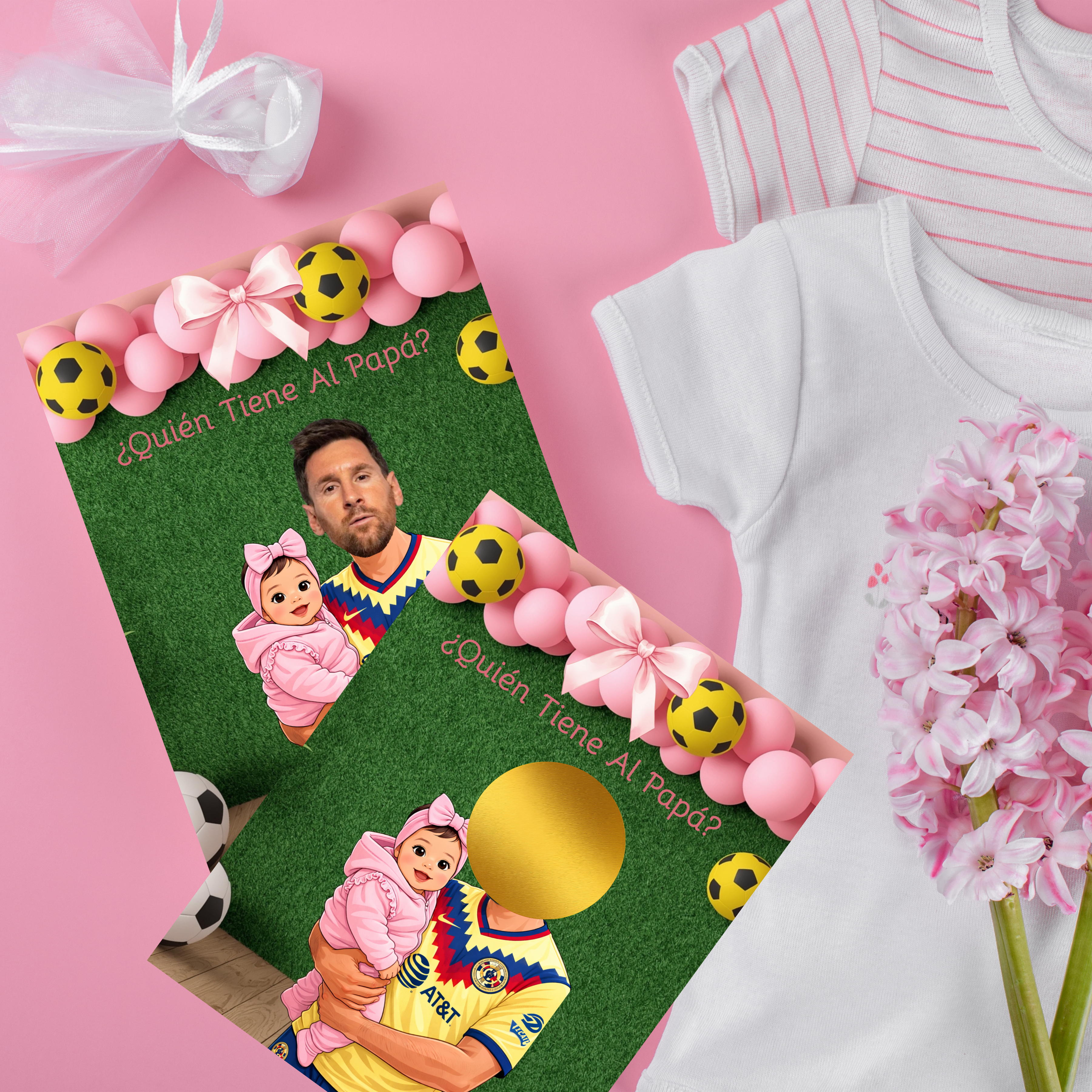 Quien Tiene al Papa Spanish Baby Shower Game, El America Soccer Team Jersey Theme Baby Girl Game