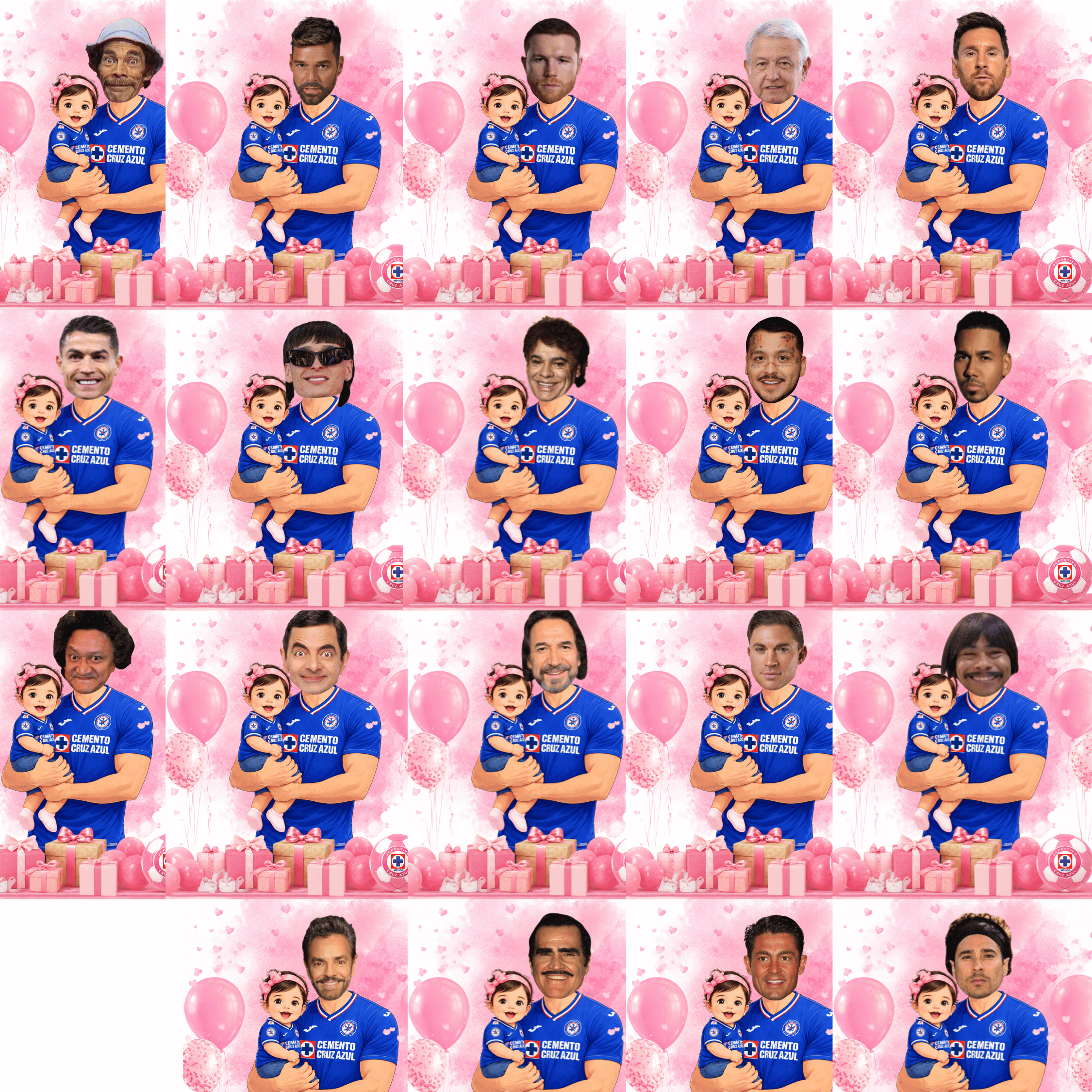 Baby Shower Quien Tiene Al Papá Featuring El Cruz Azul Soccer Jersey, Spanish Who Has The Dad Scratch off Game