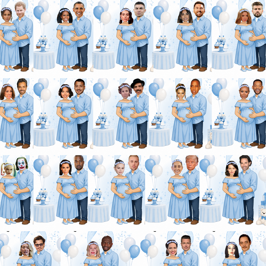 Quien Tiene A Los Papás? Spanish Baby Shower Game, Blue Scratch Cards For Baby Boy Game, Find The Parents Game
