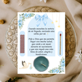 Blue Baby Shower Prayer Candle Favor | Spanish Baby Boy Party Favor