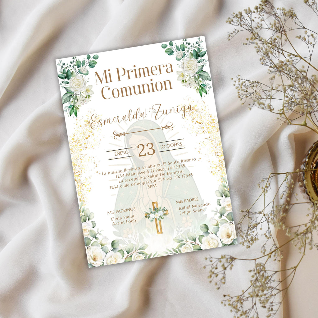 Virgen de Guadalupe Baptism/Communion Invitation (Editable Digital)