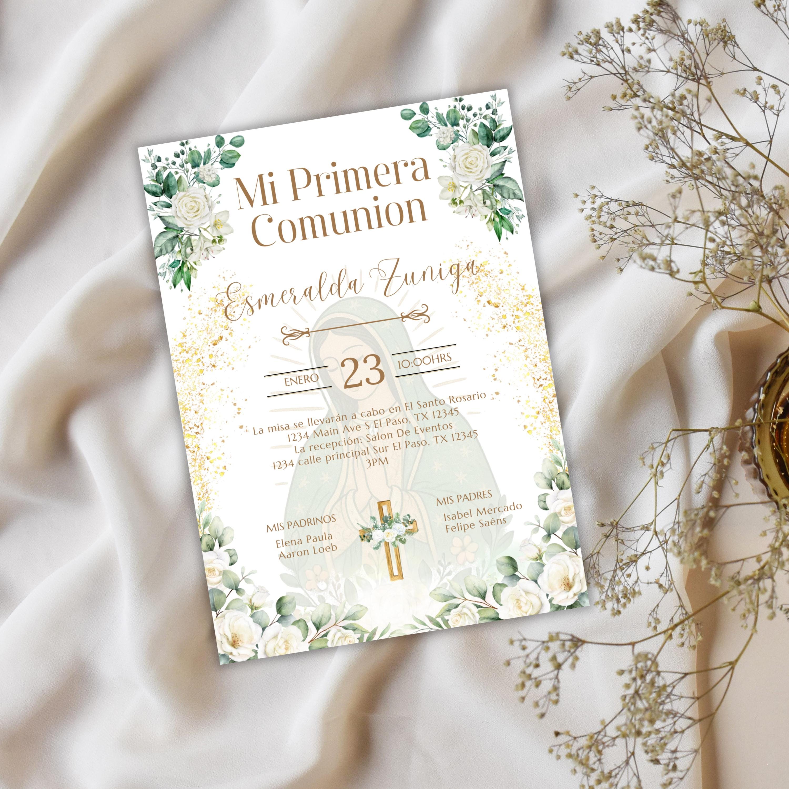 Virgen de Guadalupe Baptism/Communion Invitation (Editable Digital)