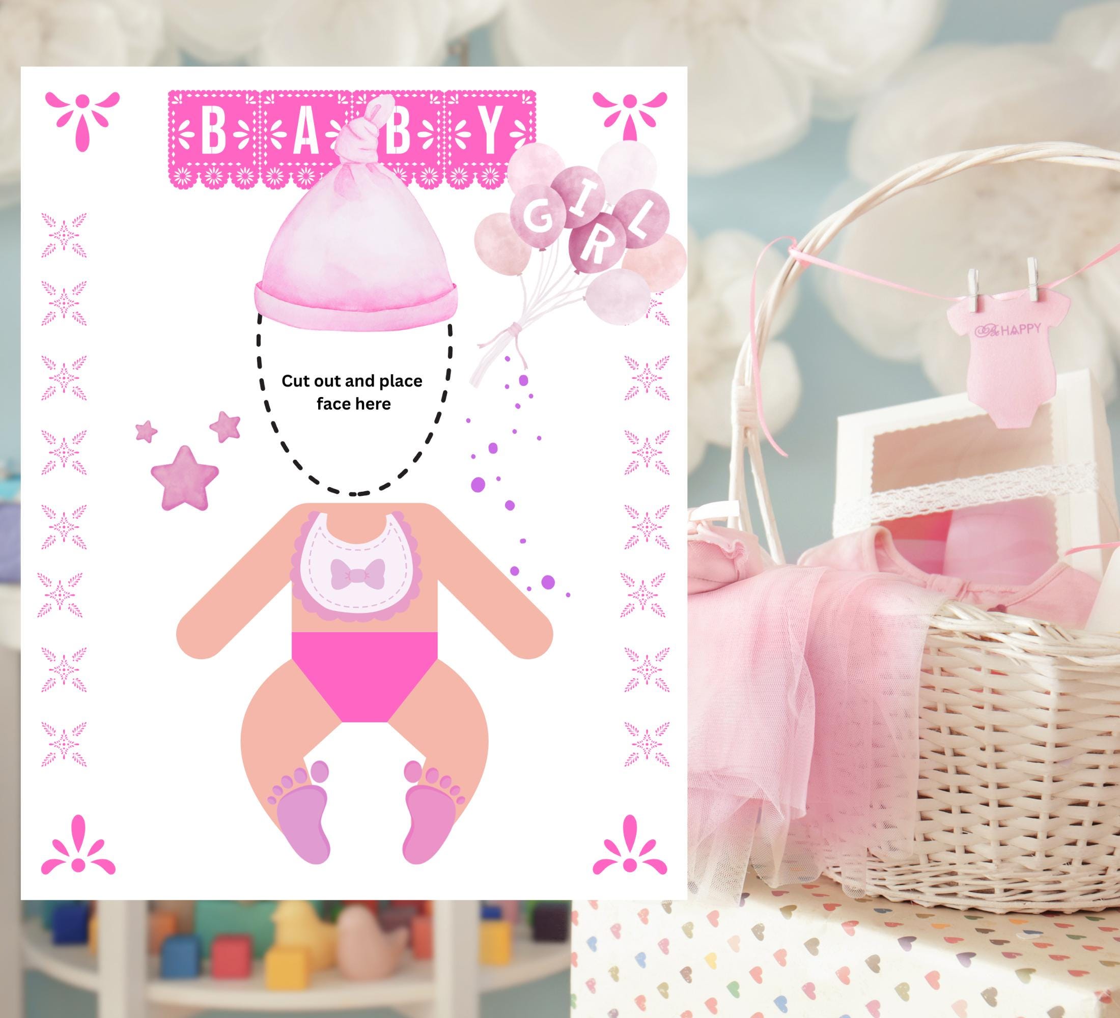 Funny Baby Shower Face Cut Out Game, Feed The Baby Faceless Poster Digital Download