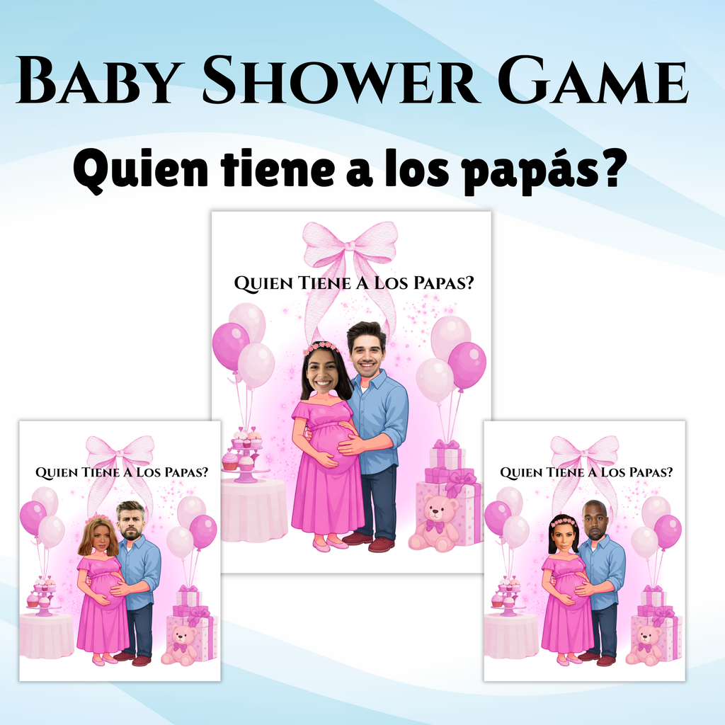 Quien tiene a los papas? Baby Shower Spanish Game, Juego Para Nina, Find Mom and Dad Game