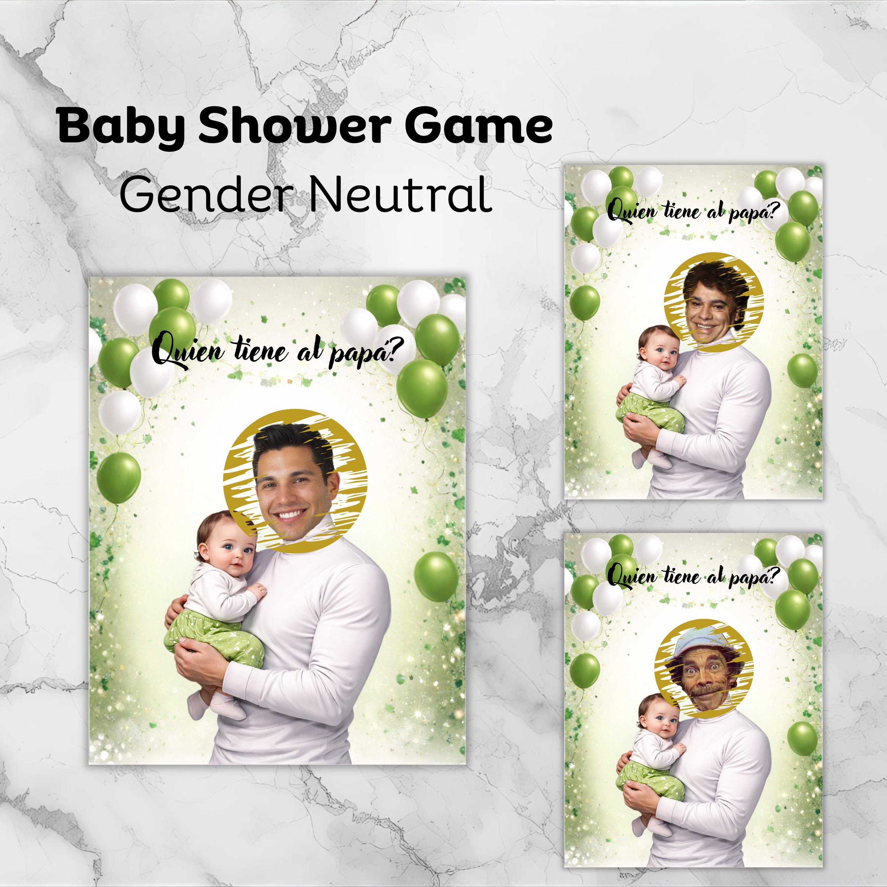 Baby Shower Game, Quien Tiene al Papa, Gender Reveal Activity, Gender Neutral Scratch Cards