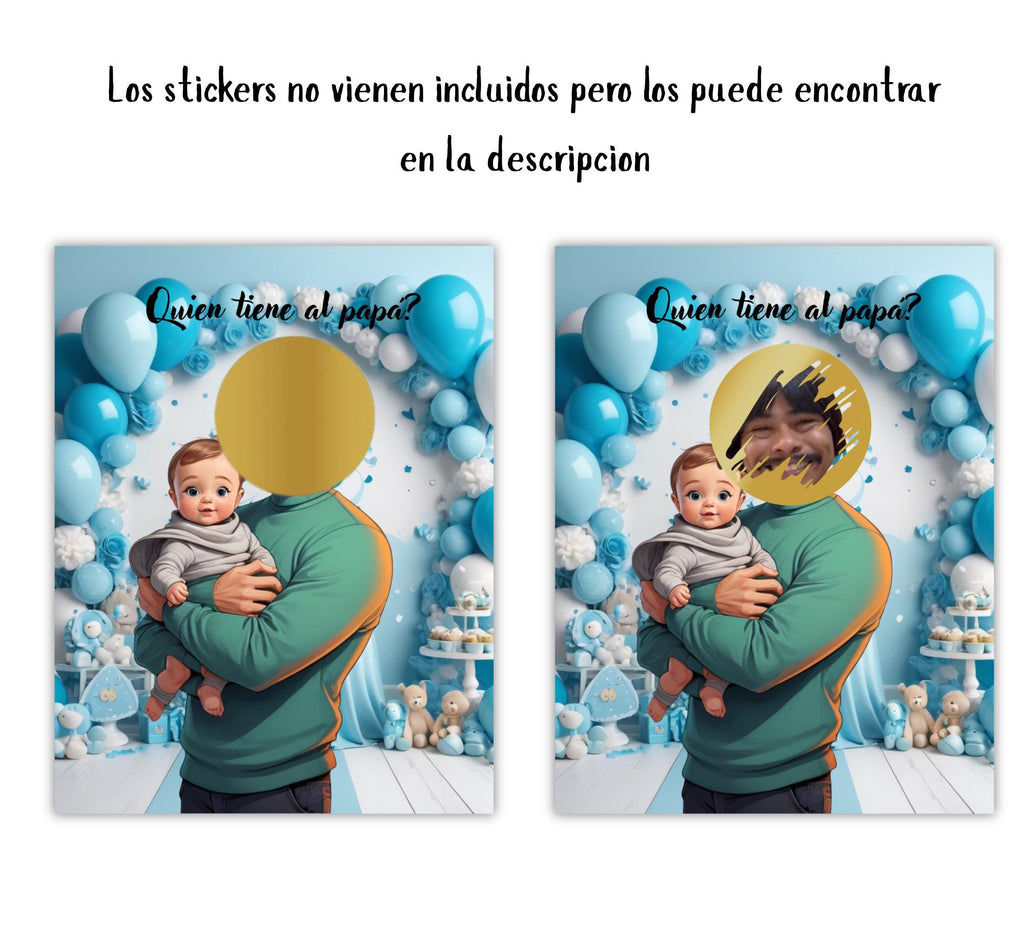 Spanish Baby Shower Game, "¿Quién Tiene al Papá?" Icebreaker (Digital Download)