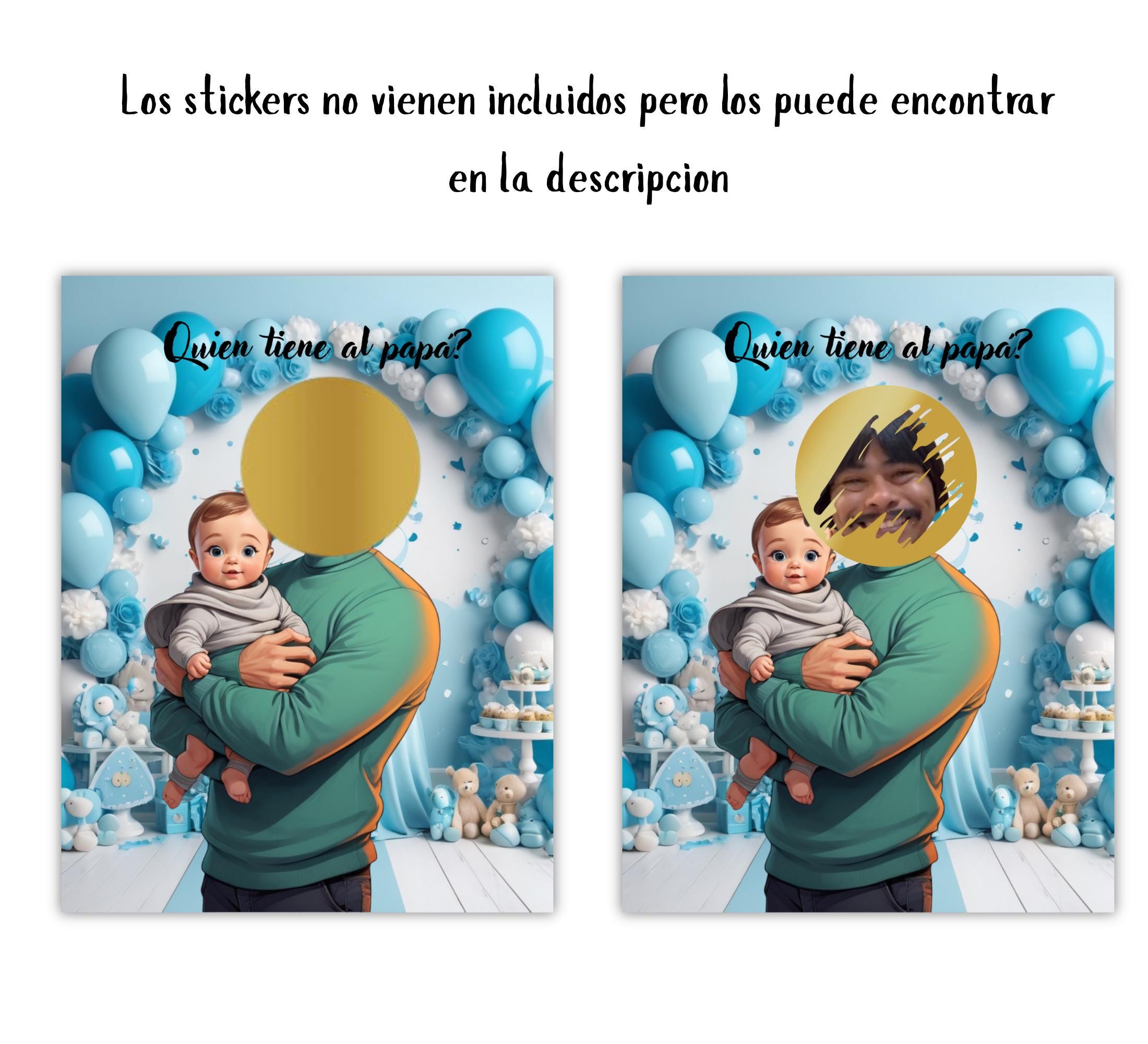 Spanish Baby Shower Game, "¿Quién Tiene al Papá?" Icebreaker (Digital Download)