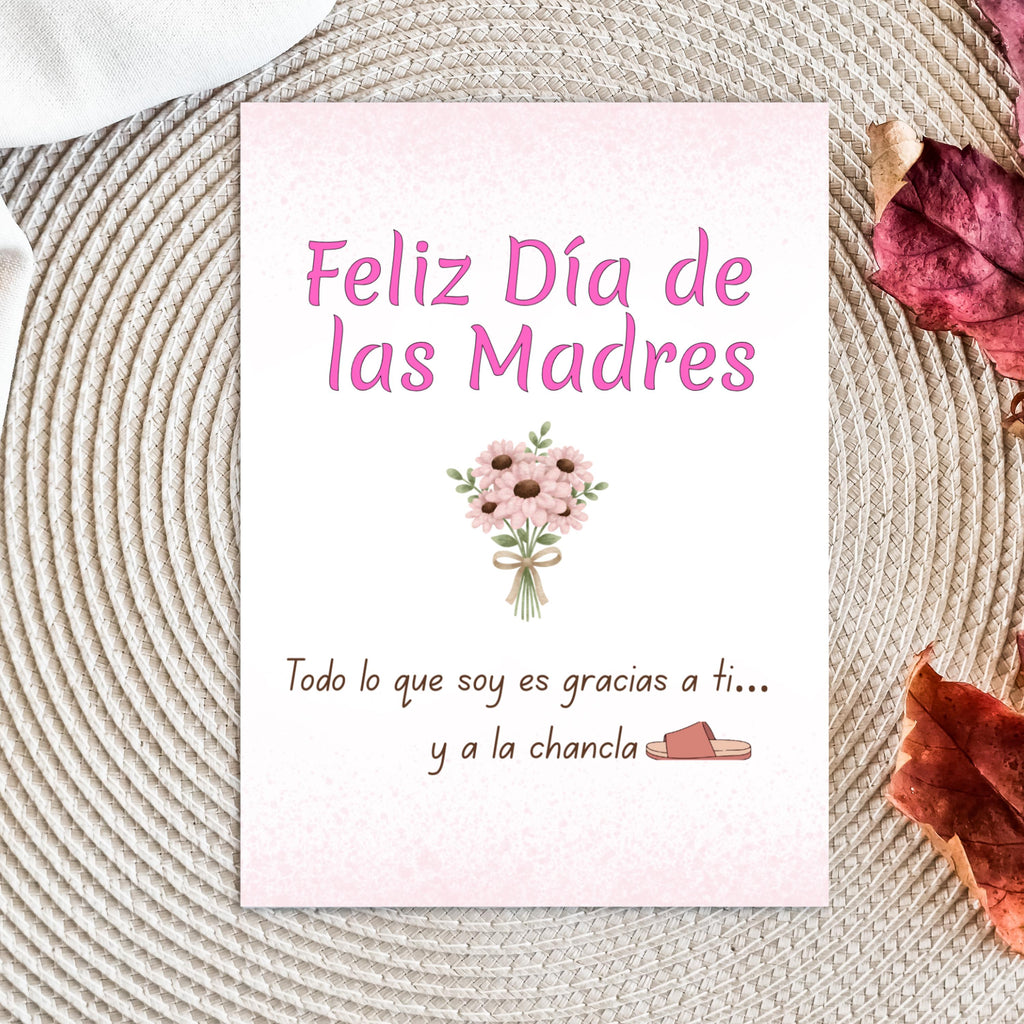 Funny La Chancla Mother's Day Card, Spanish Humor (Digital Download)