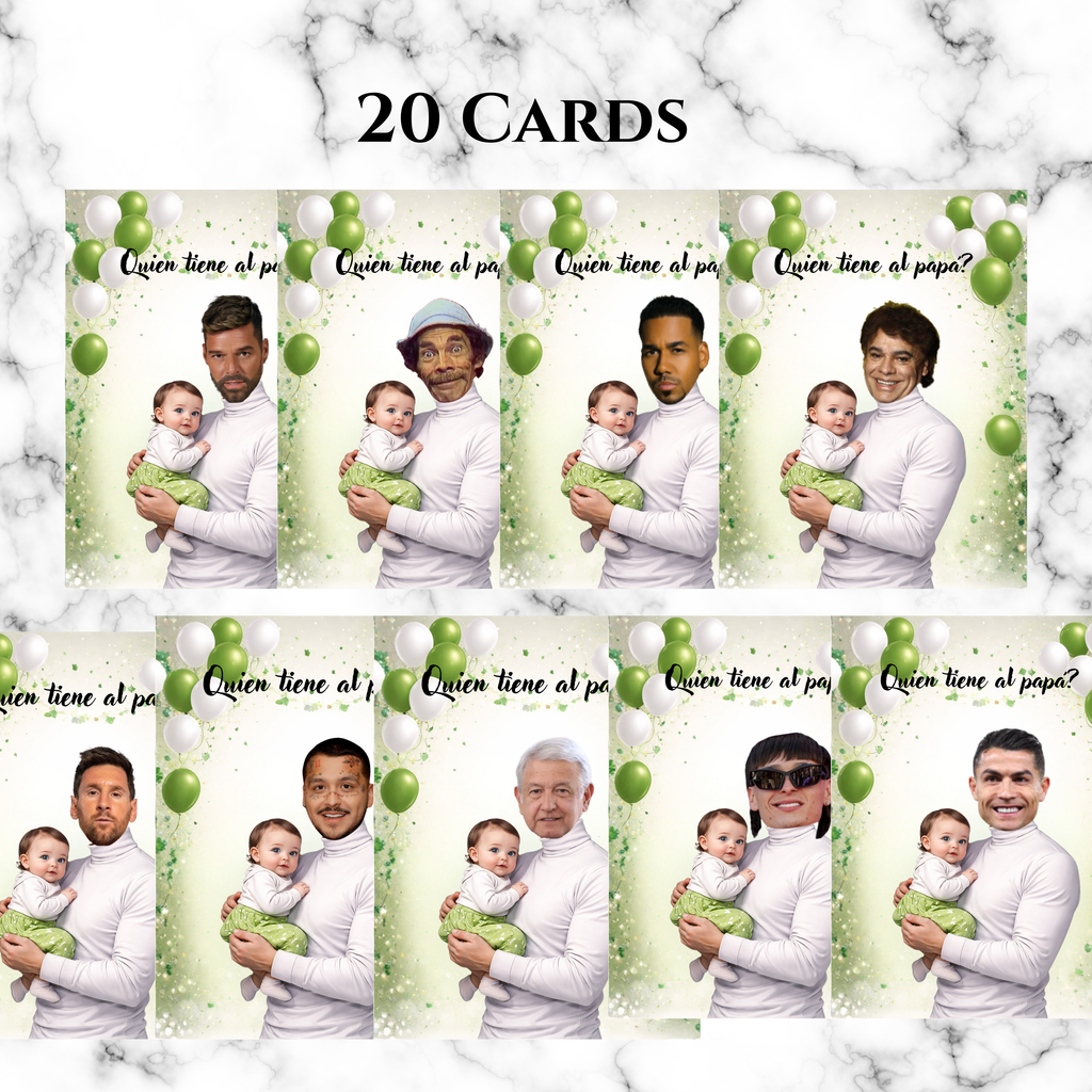 Baby Shower Game, Quien Tiene al Papa, Gender Reveal Activity, Gender Neutral Scratch Cards