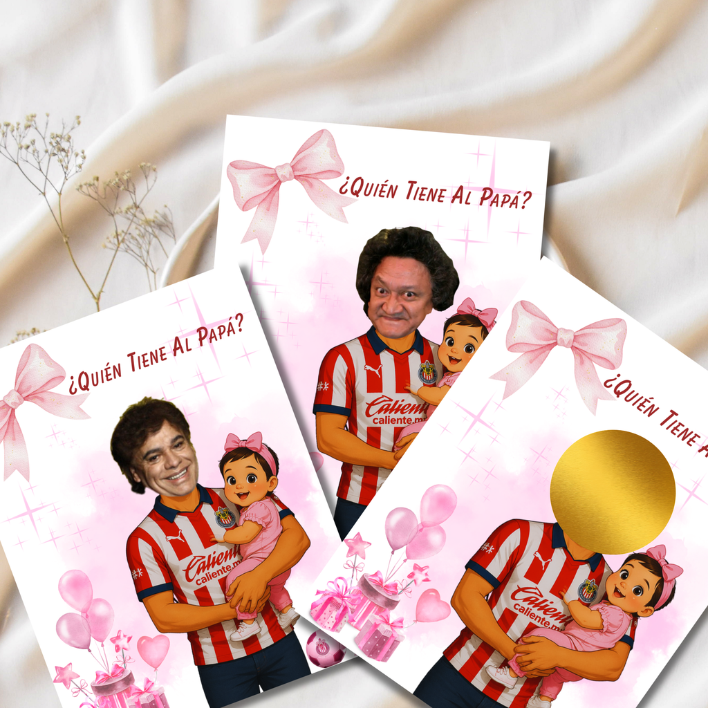 Quien Tiene Al Papa Pink Baby Shower Game, Las Chivas Soccer Jersey Girl Shower Game For Soccer Fanatics