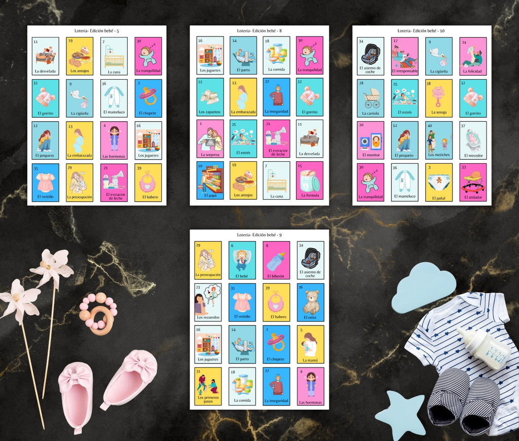 Baby Shower Lotería Game – Gender Reveal Edition | Spanish Digital Download
