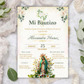 Virgen de Guadalupe Baptism Invitation: Spanish/English Boho Floral Religious Invite (Digital Download)