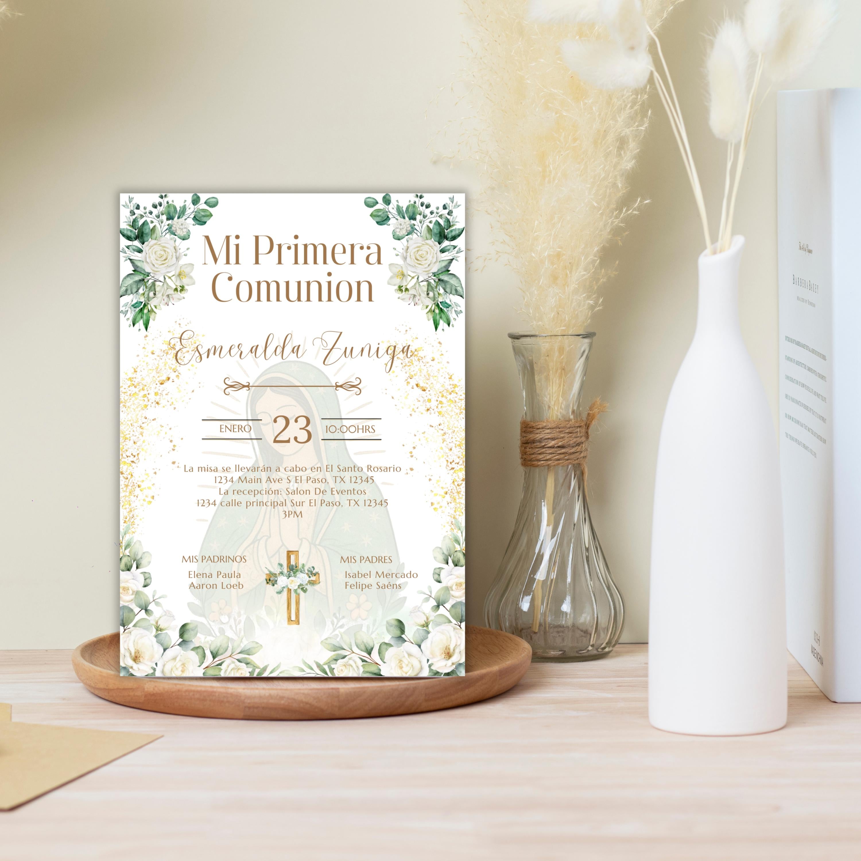 Virgen de Guadalupe Baptism/Communion Invitation (Editable Digital)