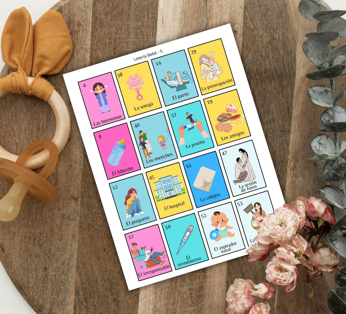 Baby Shower Lotería Game – Gender Reveal Edition | Spanish Digital Download