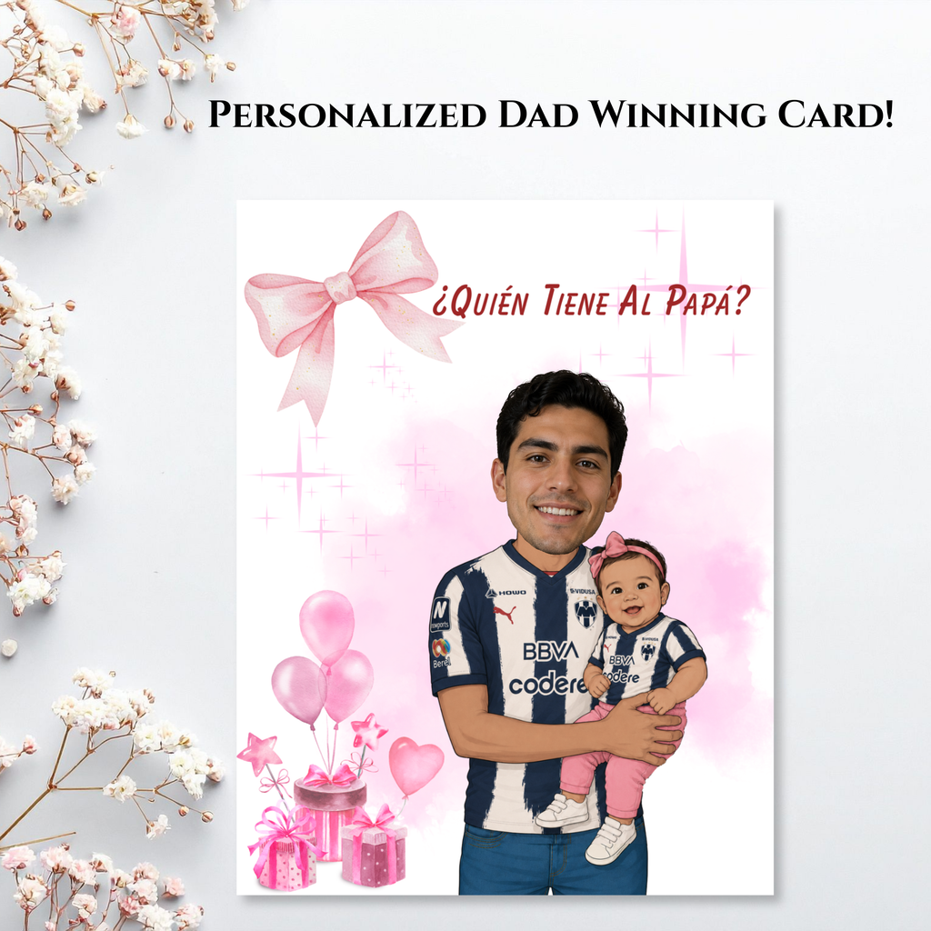 Baby Shower Game Quien Tiene Al Papá? Los Rayados Baby Daddy Personalized Cards, Who Has The Dad Spanish Baby Shower Game