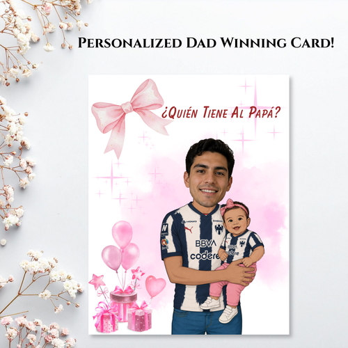 Baby Shower Game Quien Tiene Al Papá? Los Rayados Baby Daddy Personalized Cards, Who Has The Dad Spanish Baby Shower Game