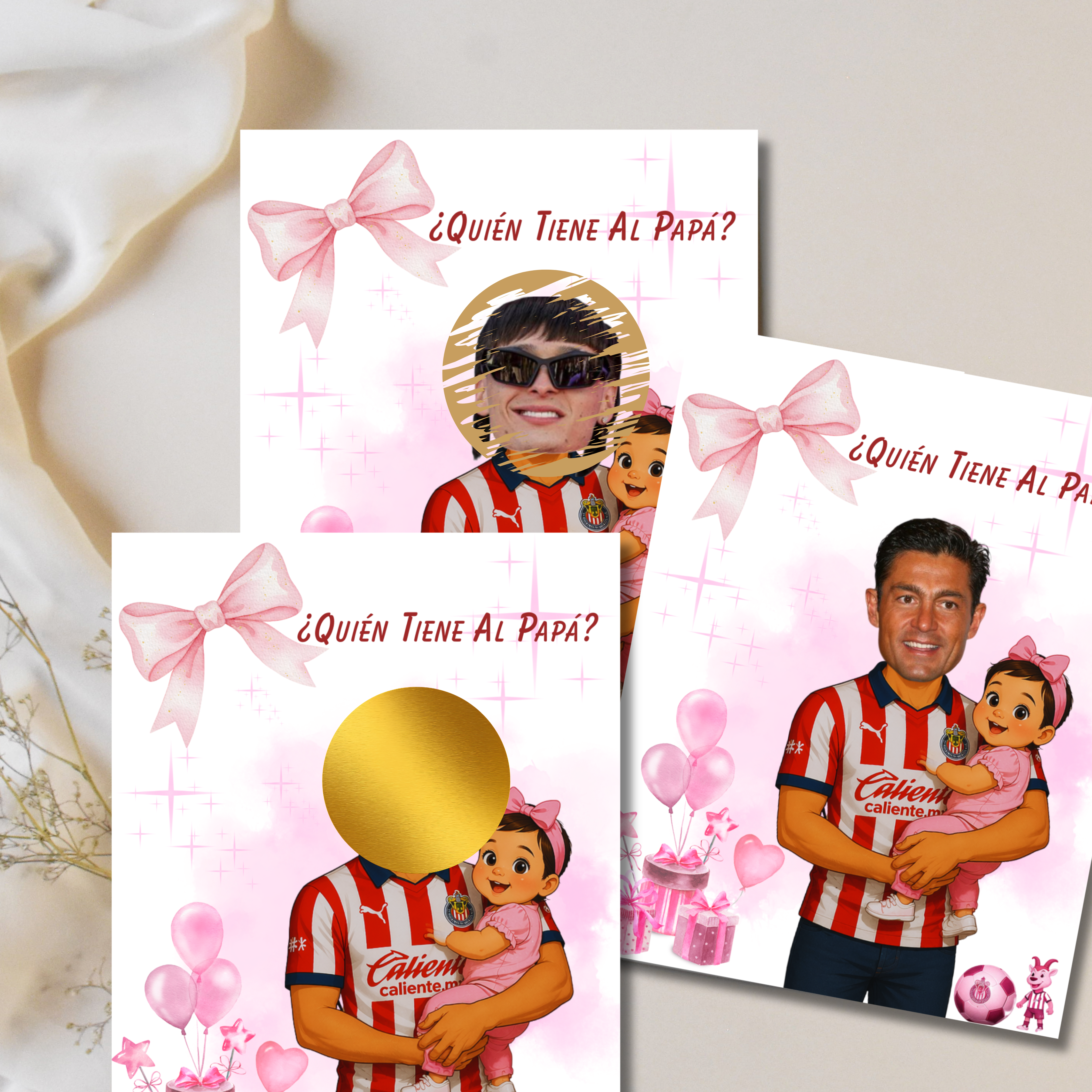Quien Tiene Al Papa Pink Baby Shower Game, Las Chivas Soccer Jersey Girl Shower Game For Soccer Fanatics