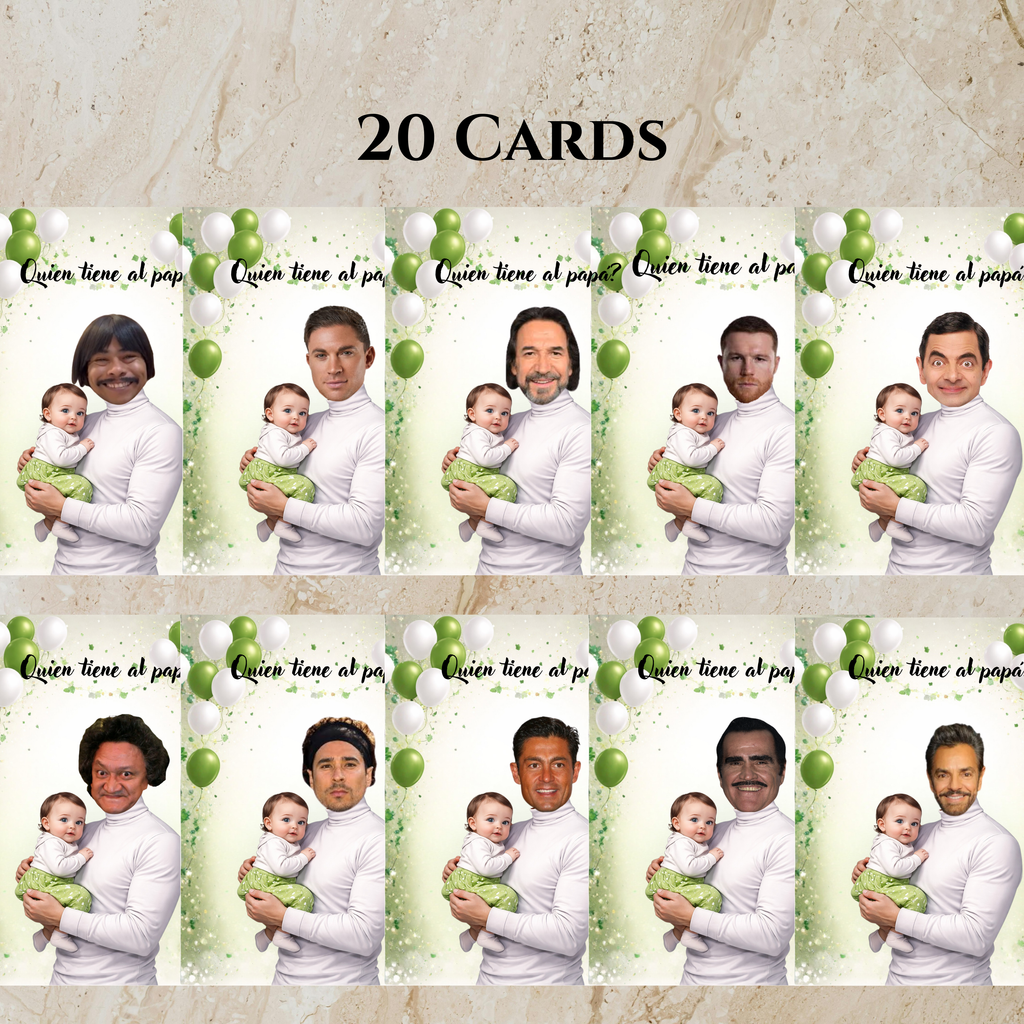 Baby Shower Game, Quien Tiene al Papa, Gender Reveal Activity, Gender Neutral Scratch Cards
