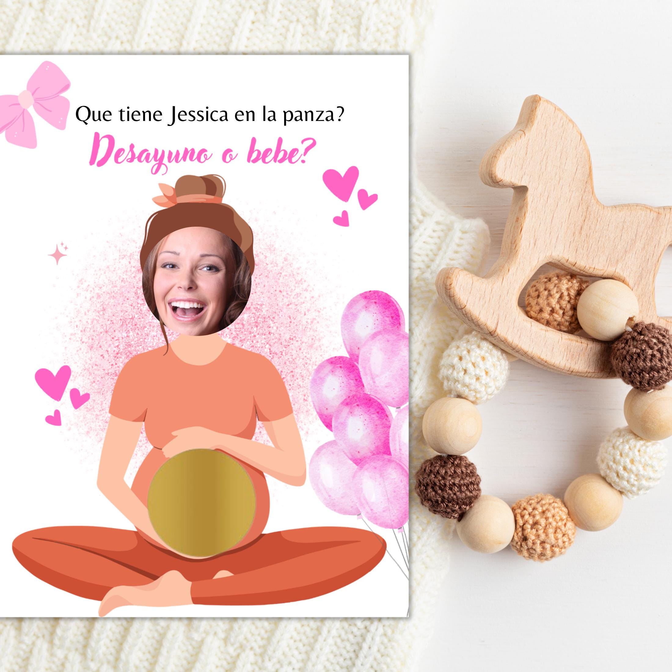 Personalized Spanish Baby Shower Game, Quien Tiene al Bebe Scratch Cards