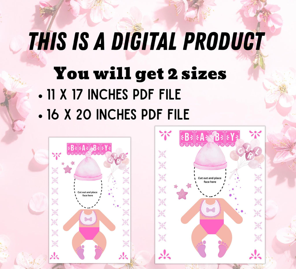 Funny Baby Shower Face Cut Out Game, Feed The Baby Faceless Poster Digital Download