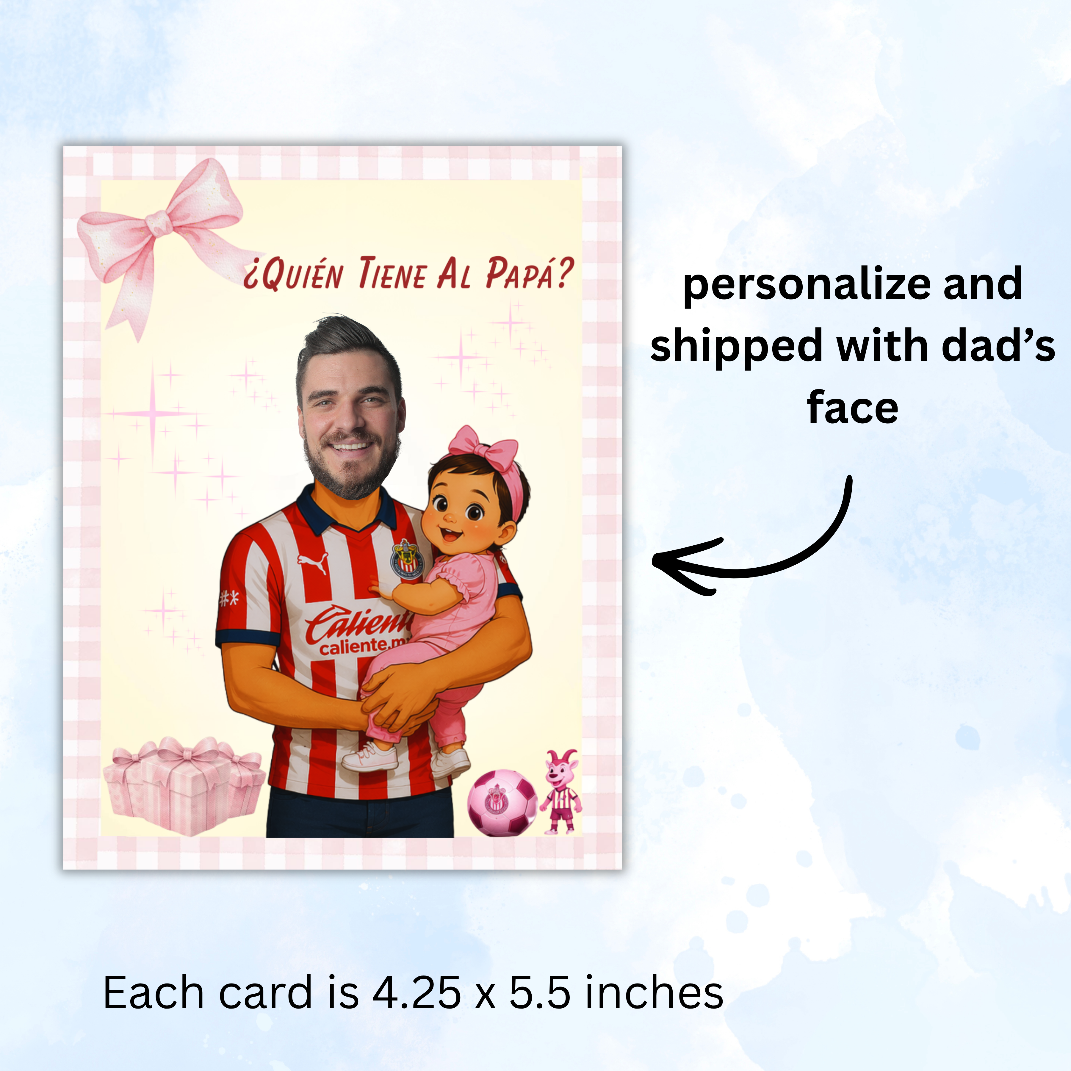 Quien Tiene al Papá Las Chivas Theme Baby Shower Game, Pink and Yellow Who Has The Dad Spanish Scratch Off Cards For Baby Girl Shower
