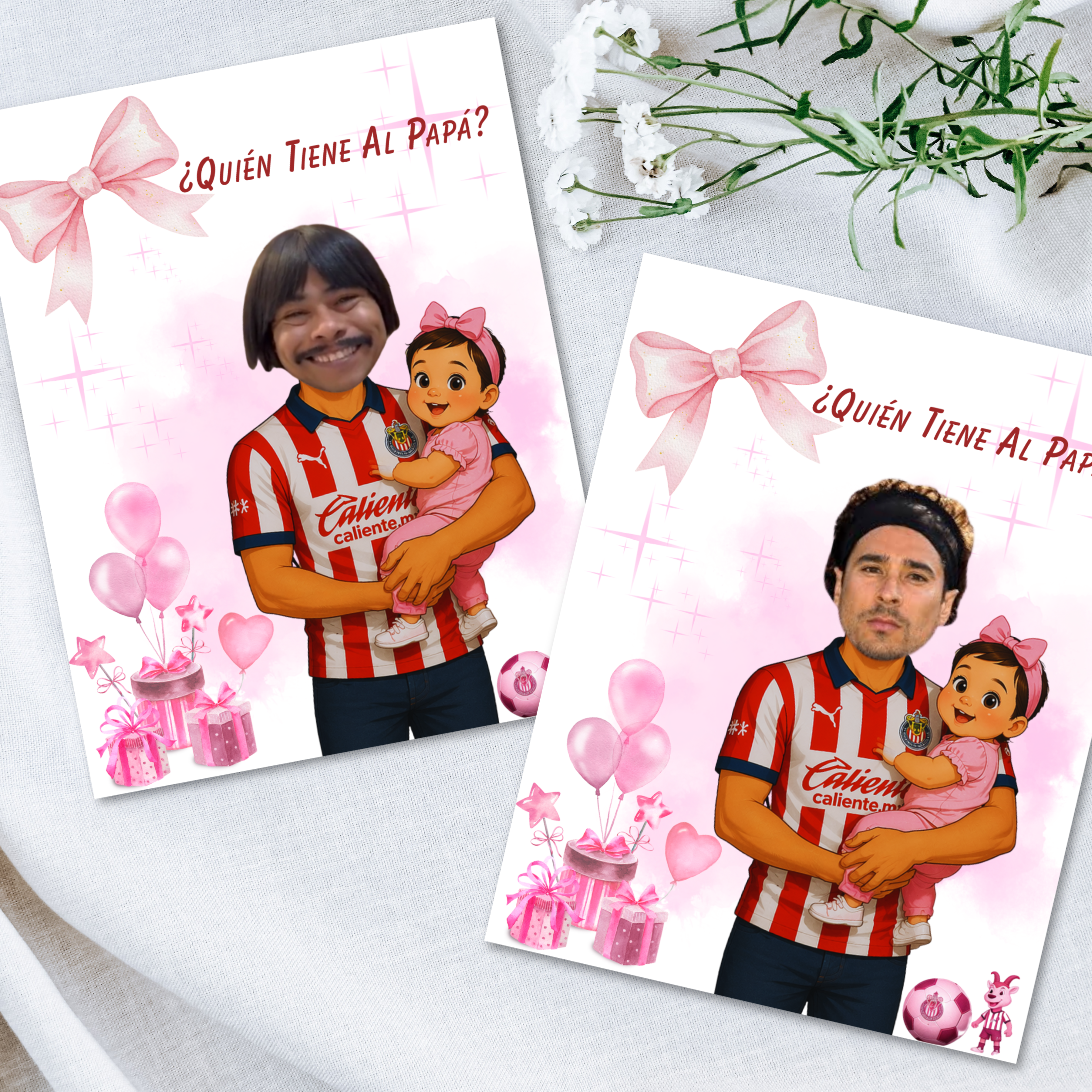 Quien Tiene Al Papa Pink Baby Shower Game, Las Chivas Soccer Jersey Girl Shower Game For Soccer Fanatics