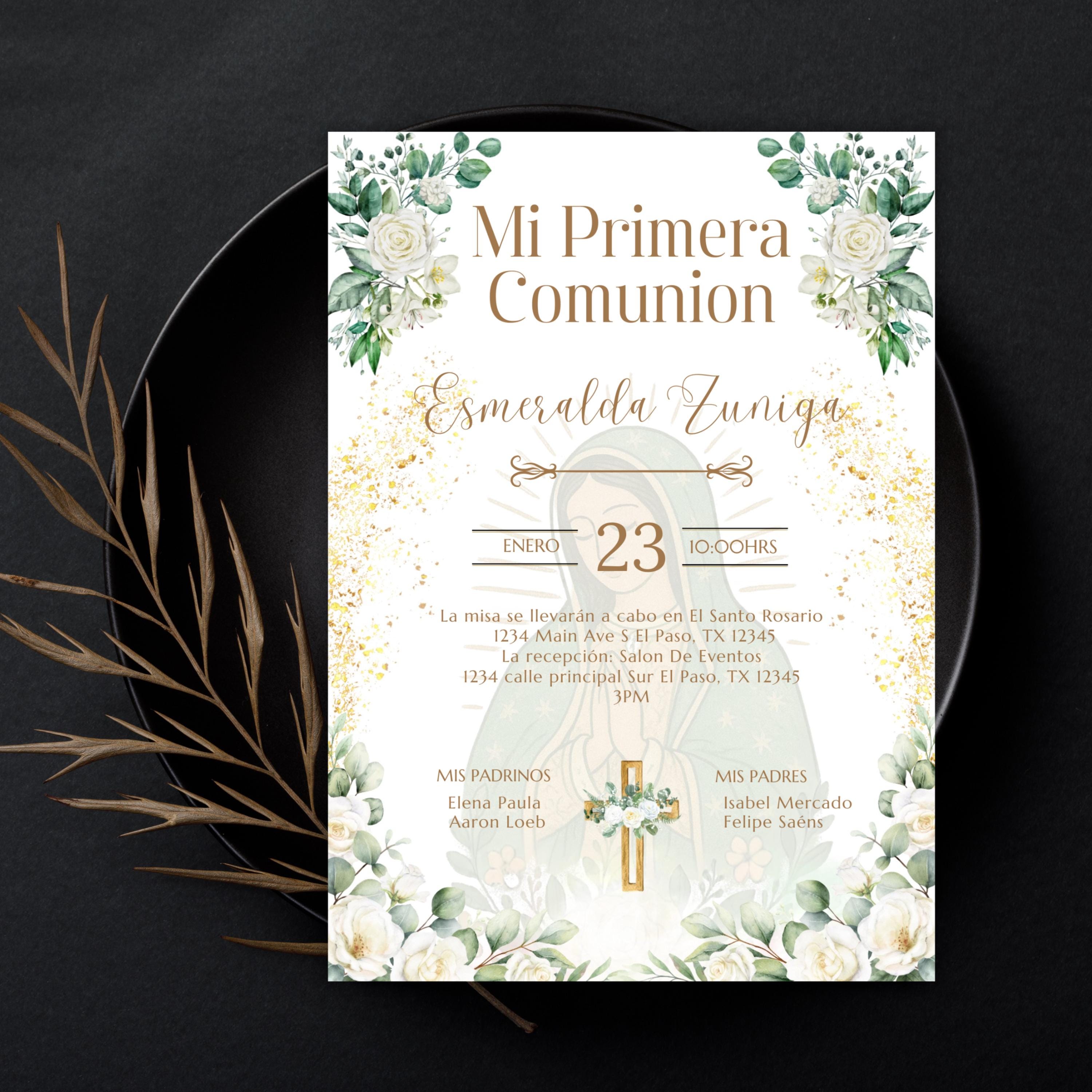 Virgen de Guadalupe Baptism/Communion Invitation (Editable Digital)