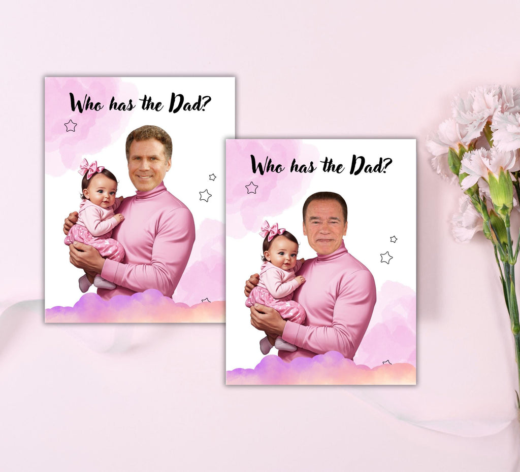 Baby Shower Game: Who Has the Dad? - Girl Edition (Printable PDF Cards)
