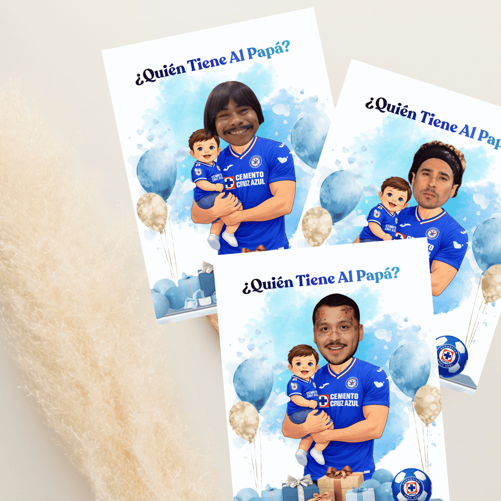 Quien Tiene Al Papá Baby Shower Game, Cruz Azul soccer Jersey Baby Boy Shower Scratch off Cards, Spanish Baby Shower Game