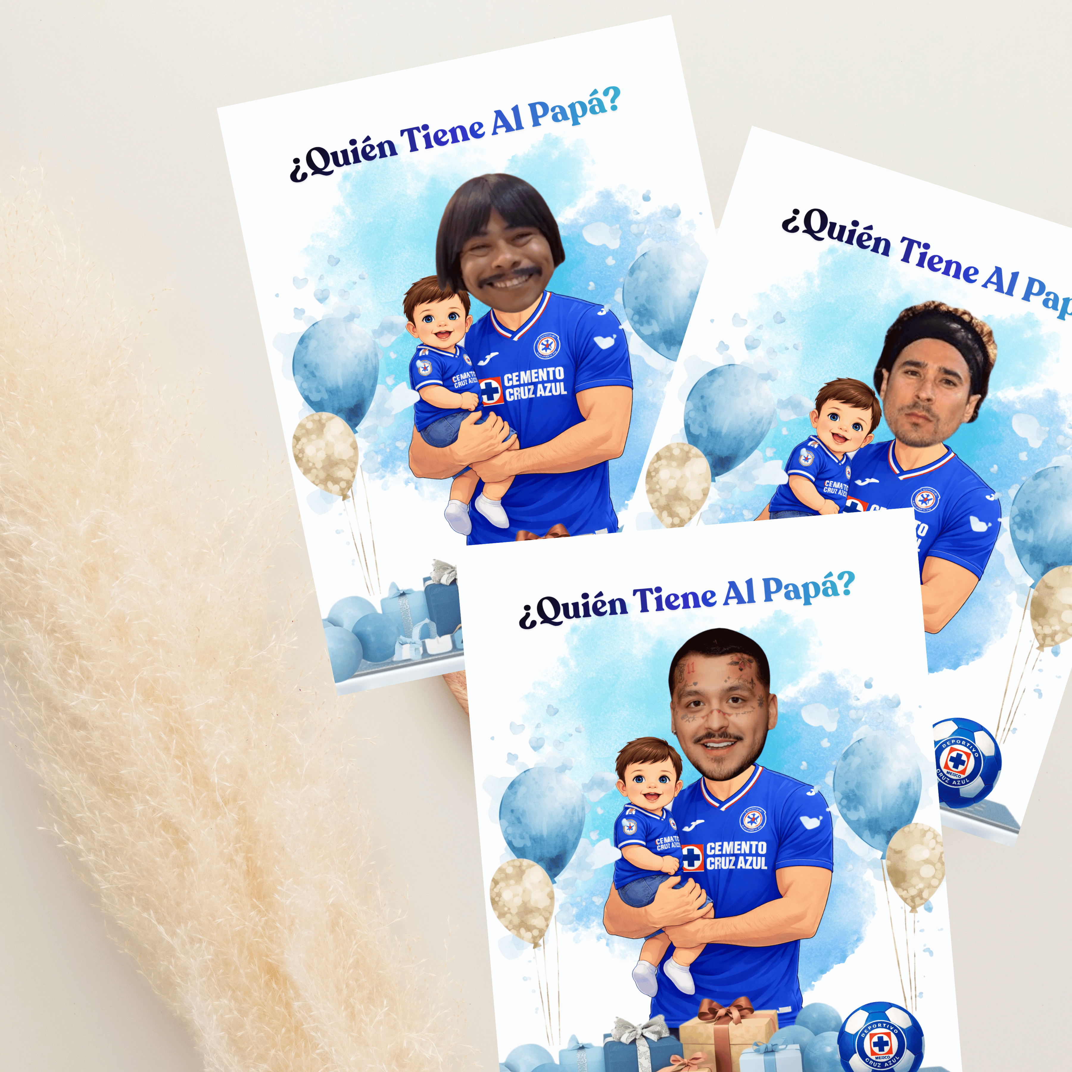Quien Tiene Al Papá Baby Shower Game, Cruz Azul soccer Jersey Baby Boy Shower Scratch off Cards, Spanish Baby Shower Game