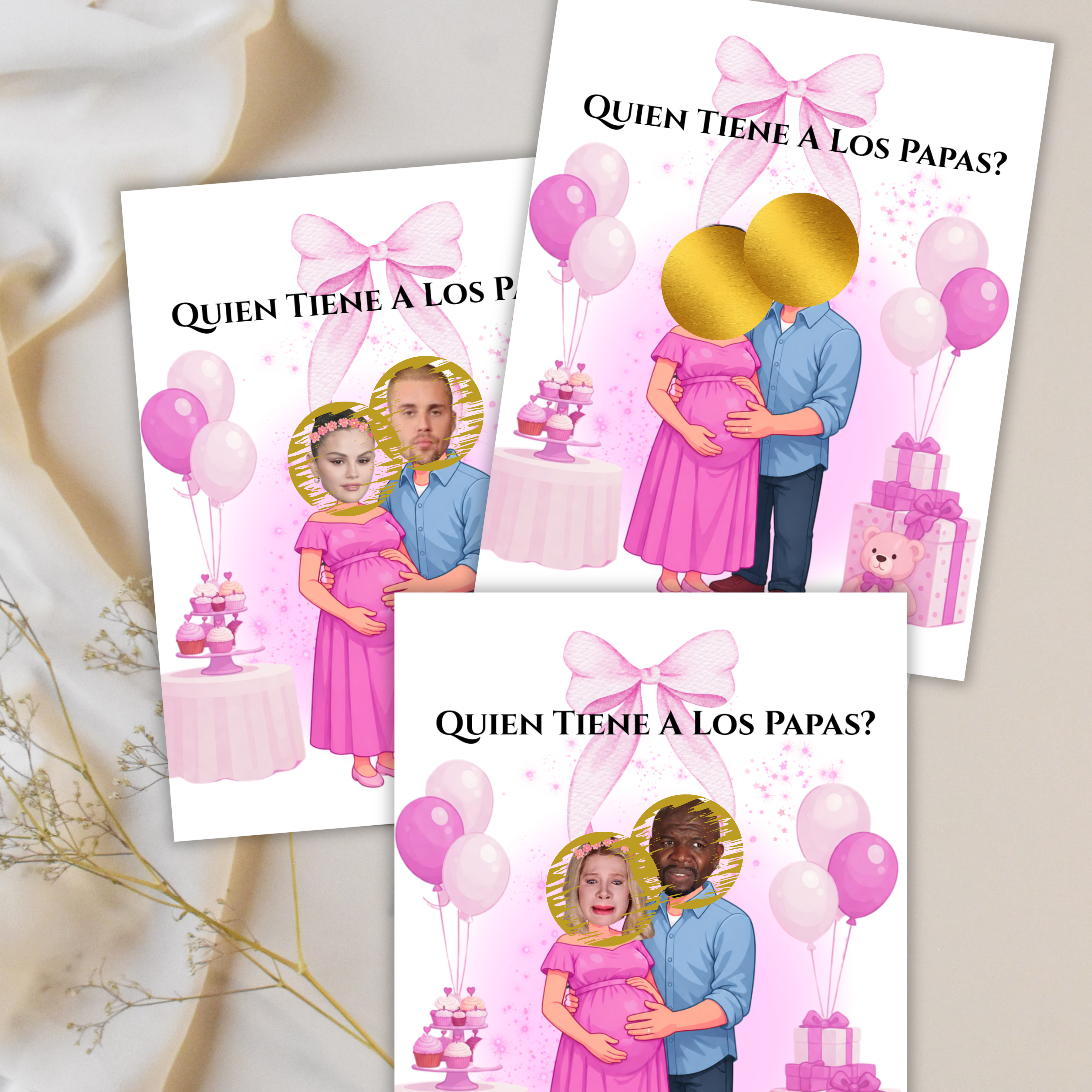 Quien tiene a los papas? Baby Shower Spanish Game, Juego Para Nina, Find Mom and Dad Game