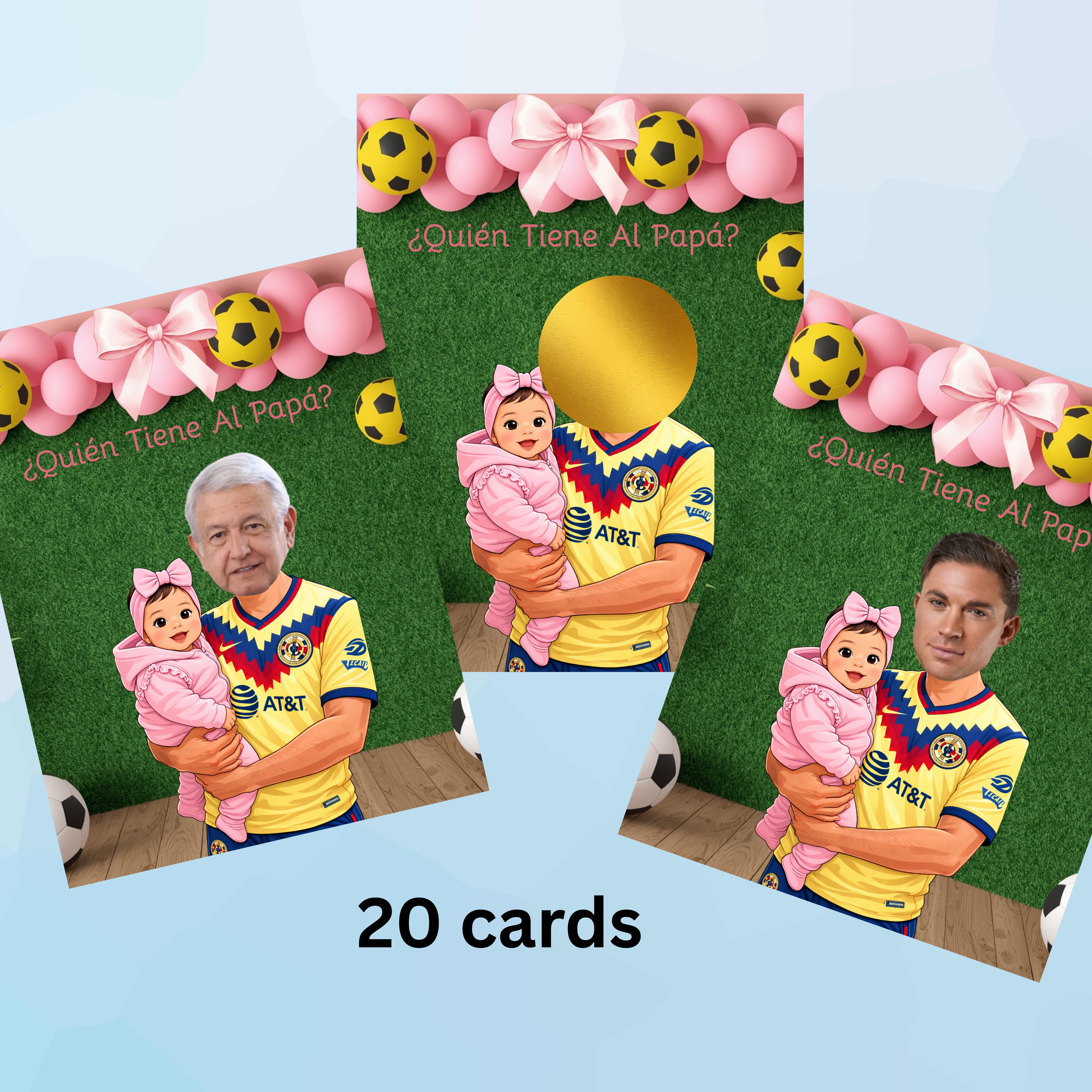 Quien Tiene al Papa Spanish Baby Shower Game, El America Soccer Team Jersey Theme Baby Girl Game