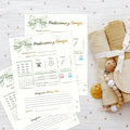Spanish Baby Shower Prediction and Advice Card Printable, Gender Neutral Green Baby Activity Game