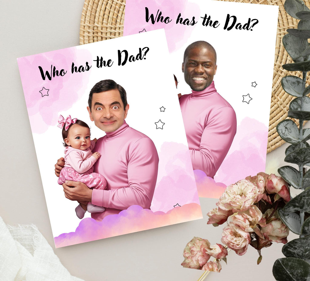 Baby Shower Game: Who Has the Dad? - Girl Edition (Printable PDF Cards)
