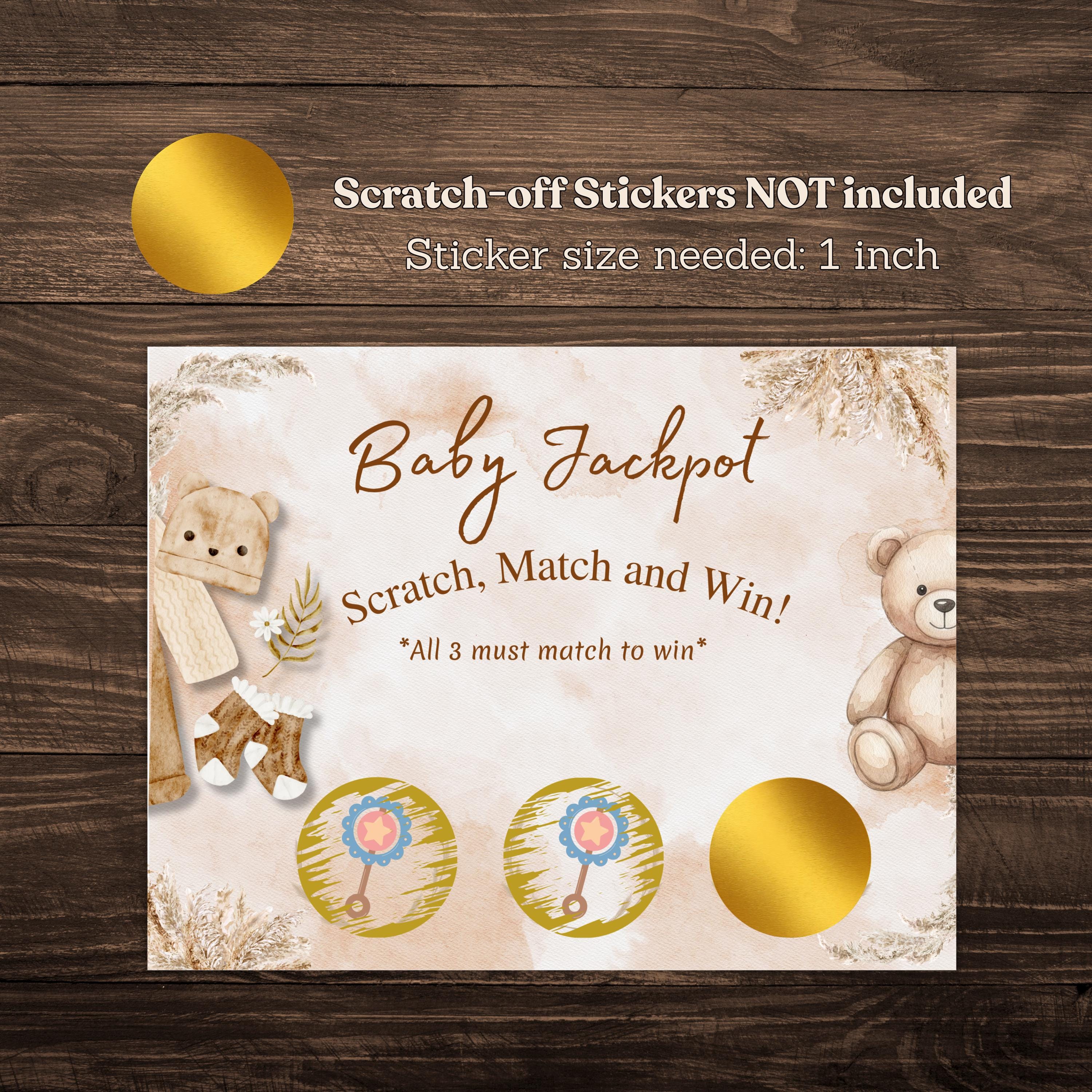 Baby Shower Scratch Off Game, Gender Neutral Jackpot, Baby Party Activity, Instant Download
