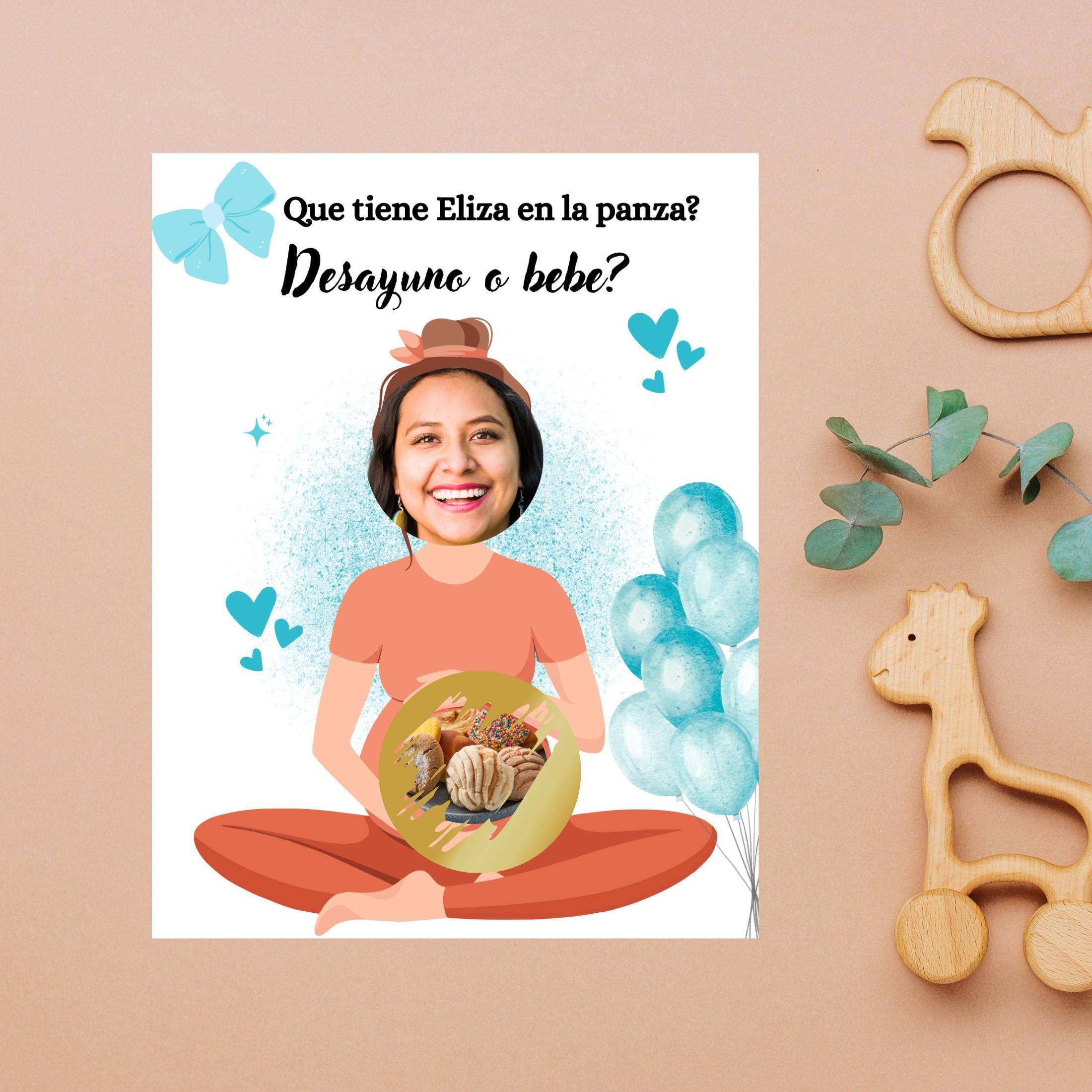 Baby Shower Game, "¿Desayuno o Bebé?" Scratch-off Cards