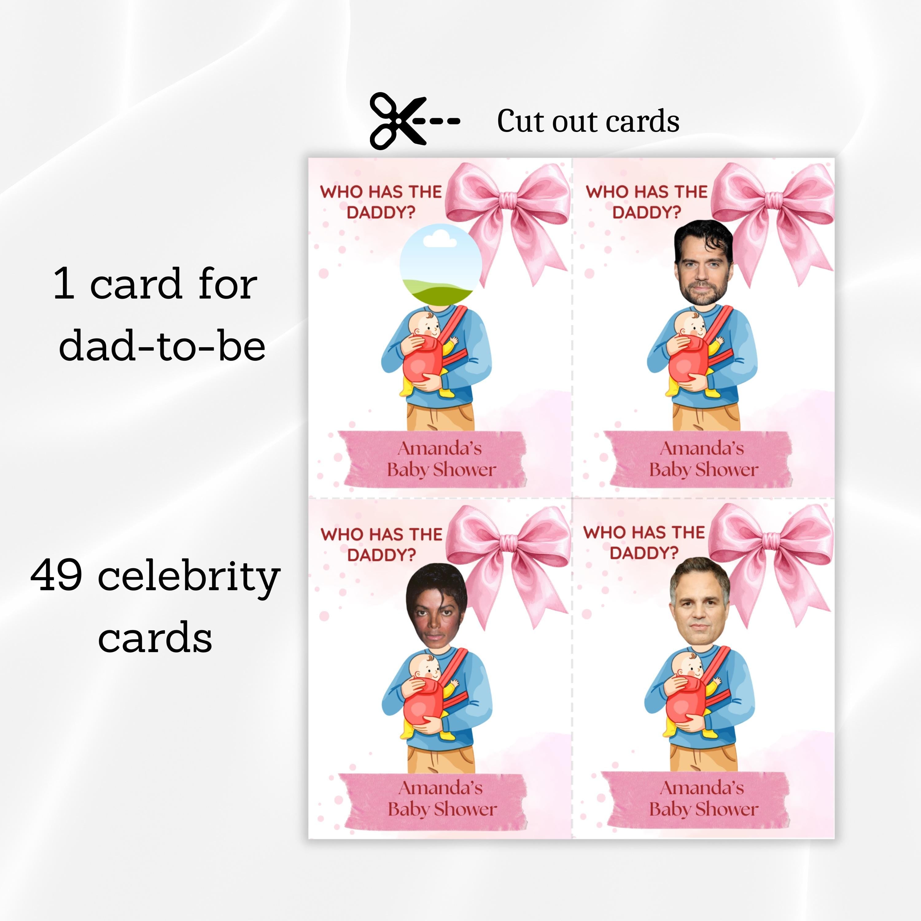 Who Has The Daddy Baby Shower Game, Pink Bow Scratch-off- Card Coquette Theme,  Digital Download