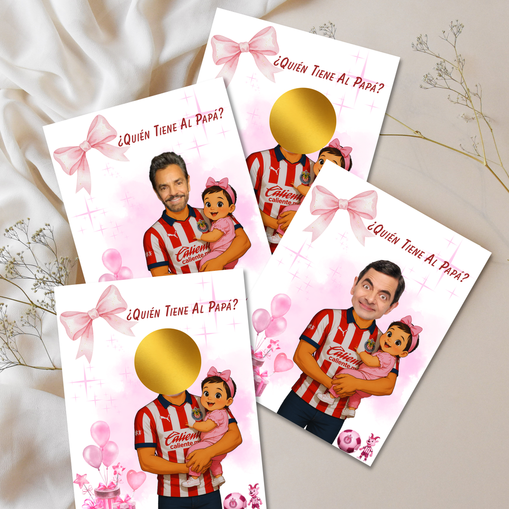 Quien Tiene Al Papa Pink Baby Shower Game, Las Chivas Soccer Jersey Girl Shower Game For Soccer Fanatics