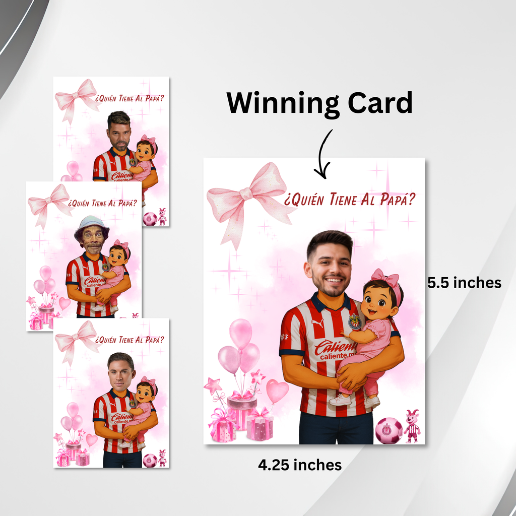 Quien Tiene Al Papa Pink Baby Shower Game, Las Chivas Soccer Jersey Girl Shower Game For Soccer Fanatics