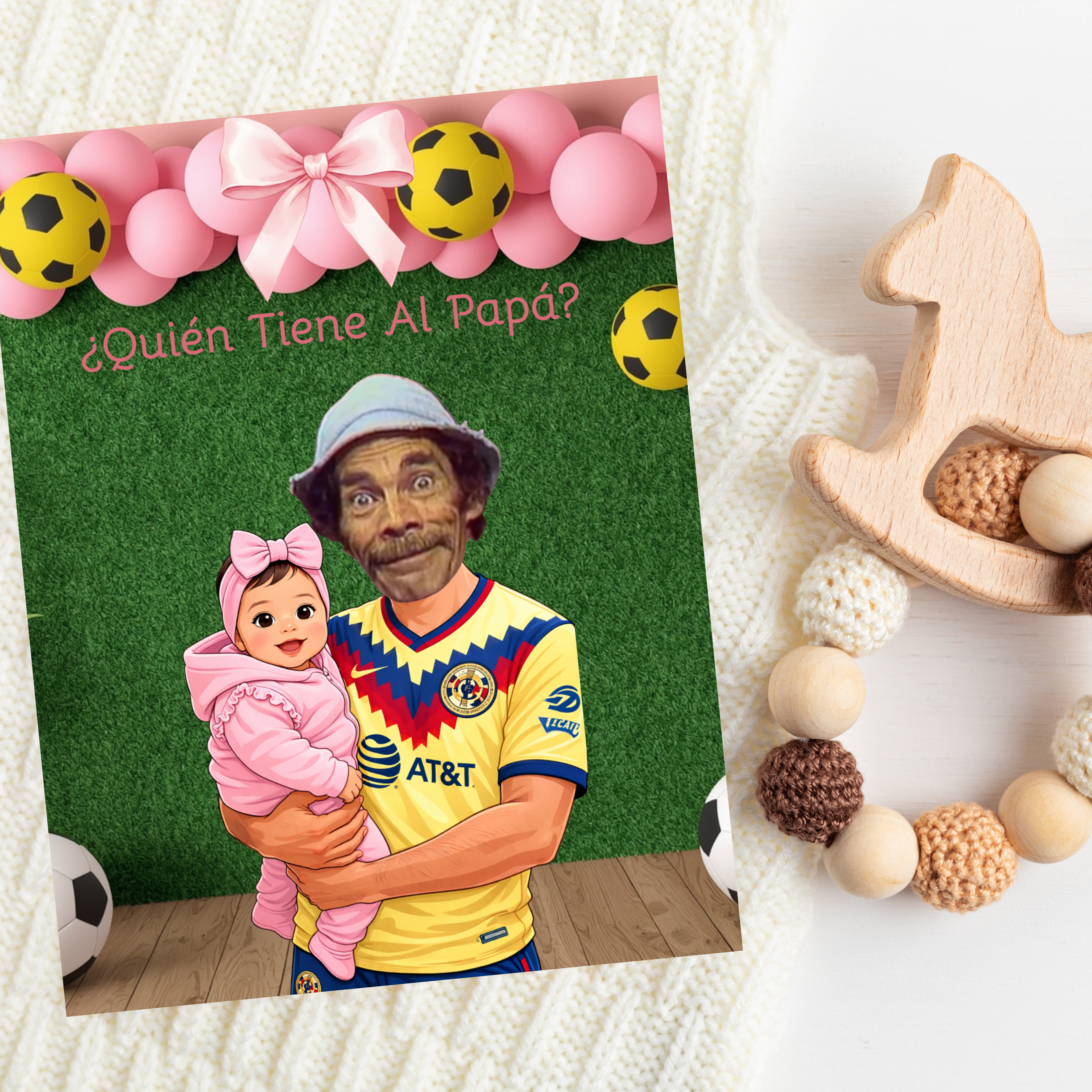 Quien Tiene al Papa Spanish Baby Shower Game, El America Soccer Team Jersey Theme Baby Girl Game