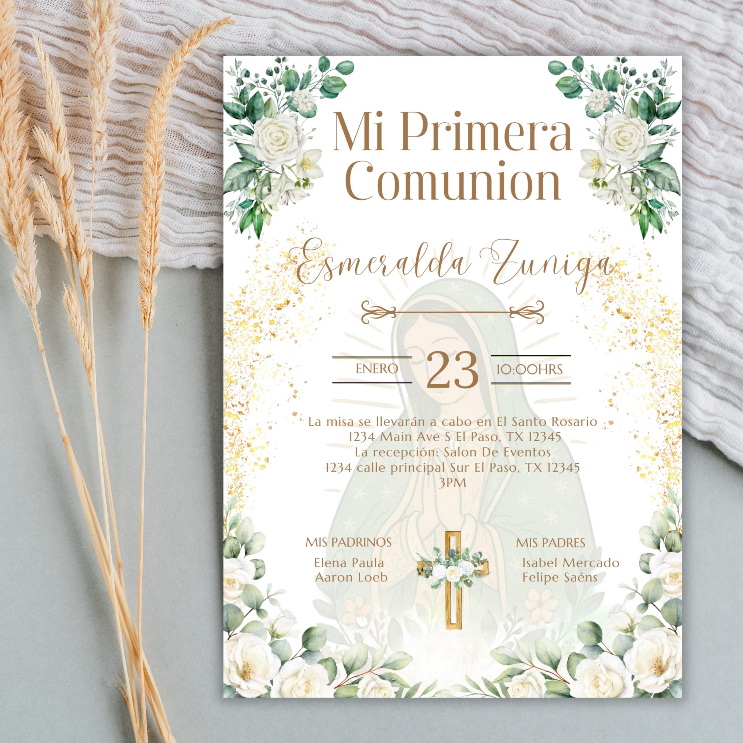 Virgen de Guadalupe Baptism/Communion Invitation (Editable Digital)