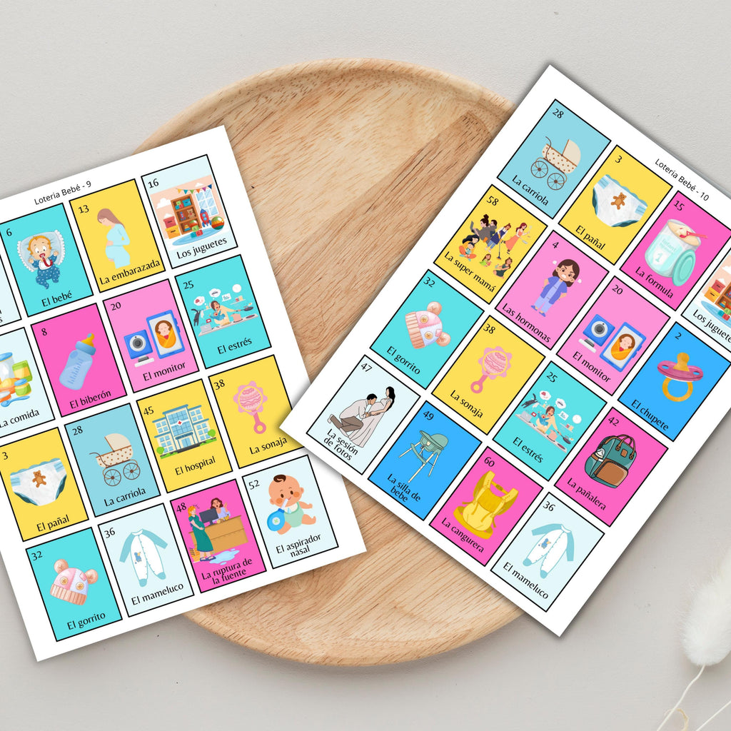 Loteria Baby Shower Game: 32 Boards, 64 Cards (Digital Download)