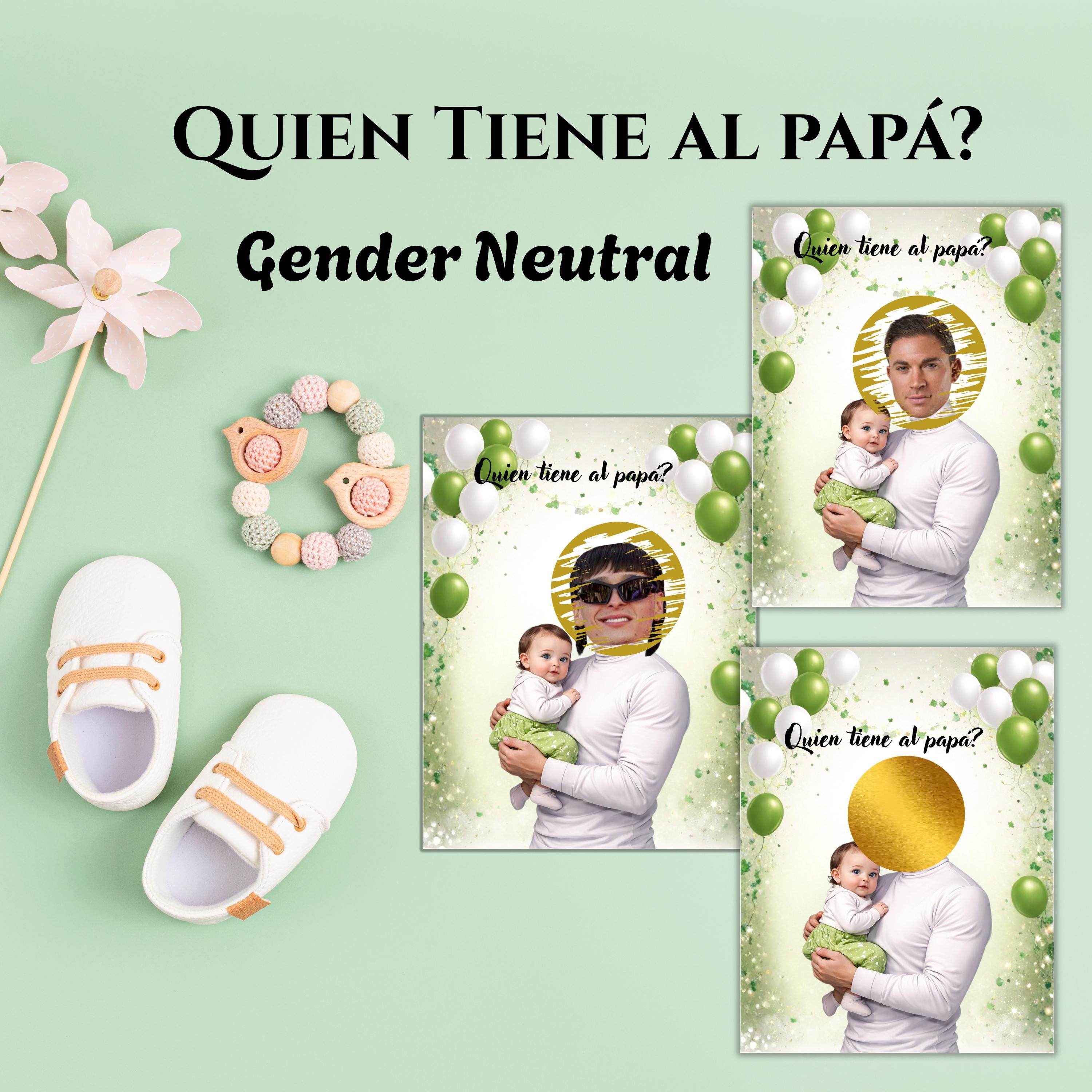 Baby Shower Game, Quien Tiene al Papa, Gender Reveal Activity, Gender Neutral Scratch Cards