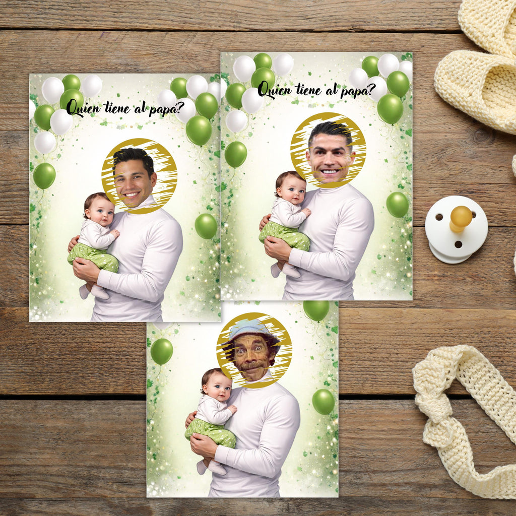 Baby Shower Game, Quien Tiene al Papa, Gender Reveal Activity, Gender Neutral Scratch Cards