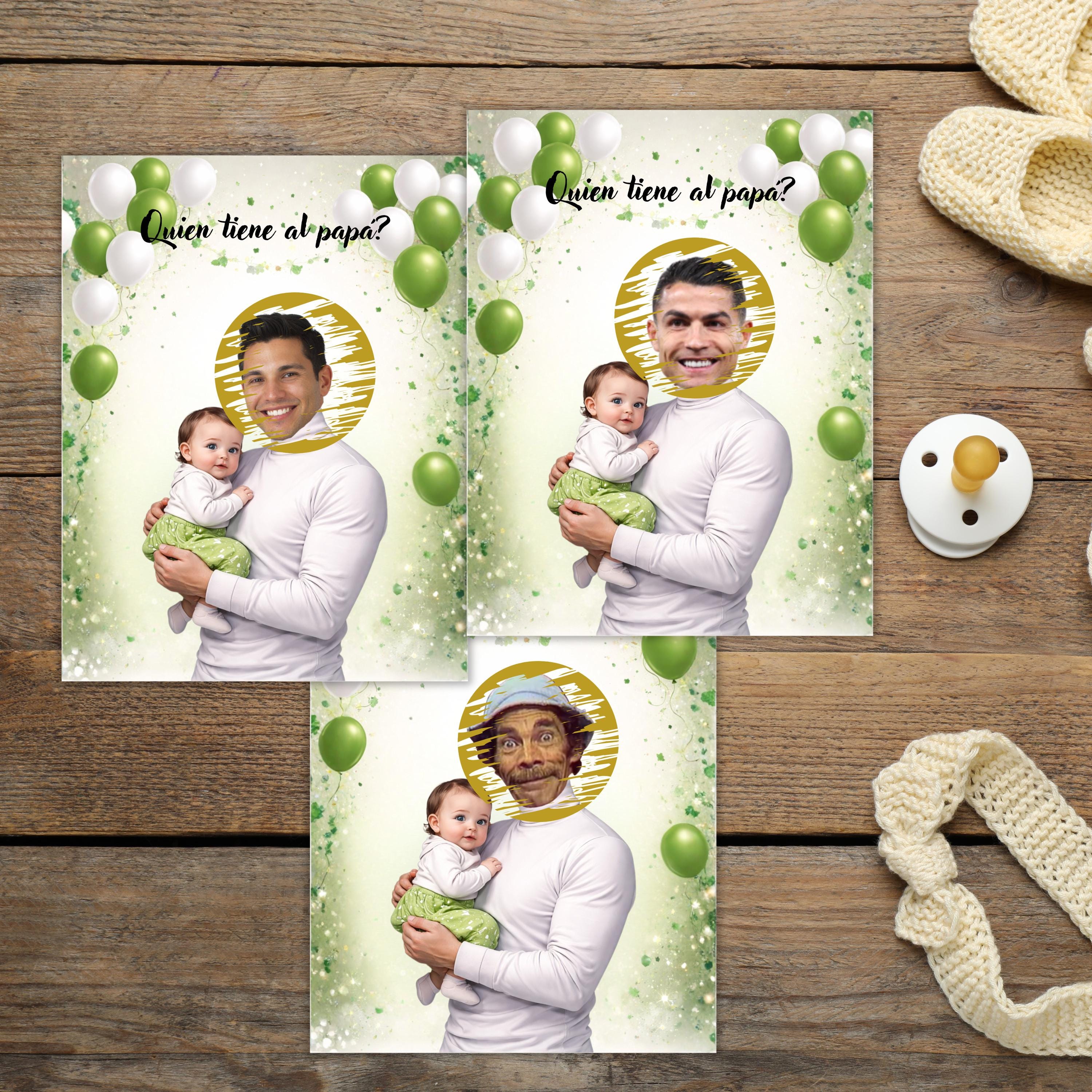 Baby Shower Game, Quien Tiene al Papa, Gender Reveal Activity, Gender Neutral Scratch Cards