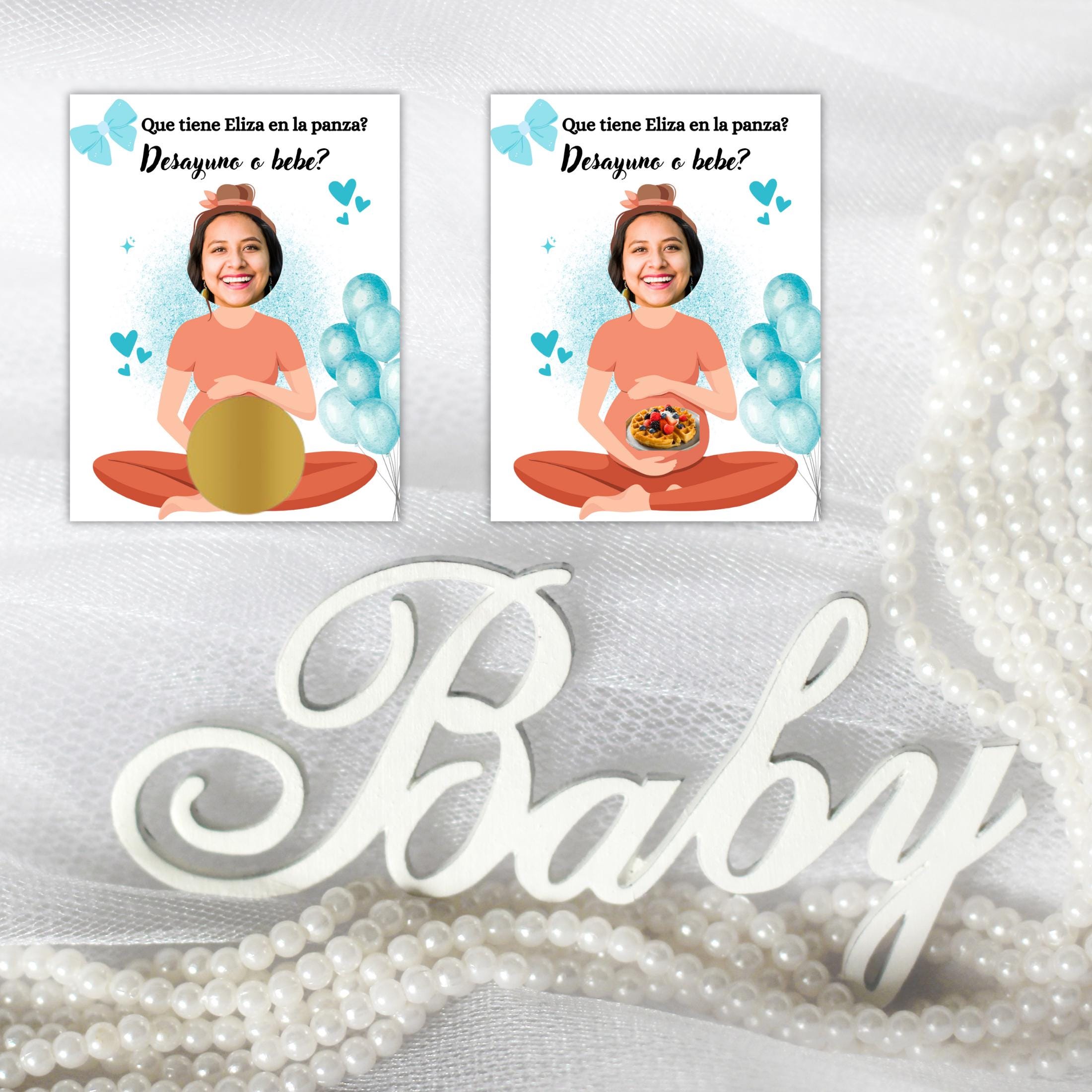 Baby Shower Game, "¿Desayuno o Bebé?" Scratch-off Cards