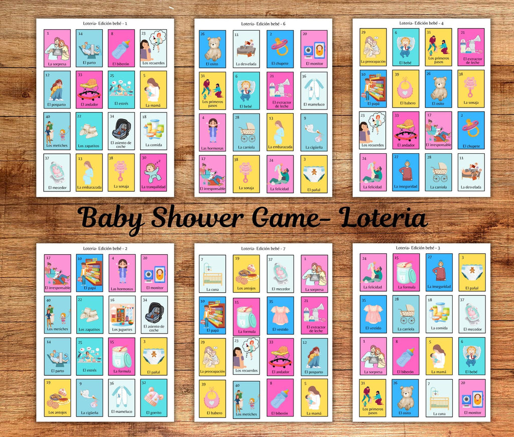 Baby Shower Lotería Game – Gender Reveal Edition | Spanish Digital Download